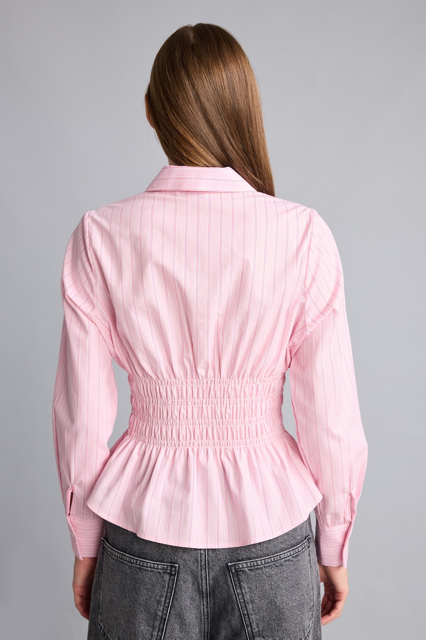 Women Light Pink Slim Fit Poplin Long Sleeve Shirt