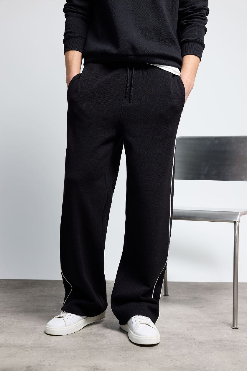 MAN Black Wide Leg Sweatpants