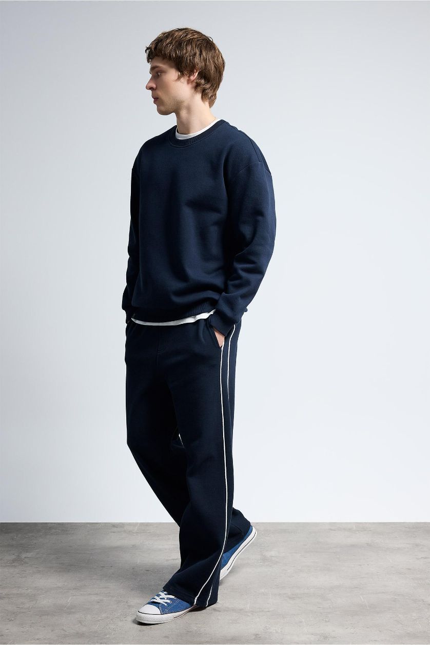 MAN NAVY Wide Leg Sweatpants