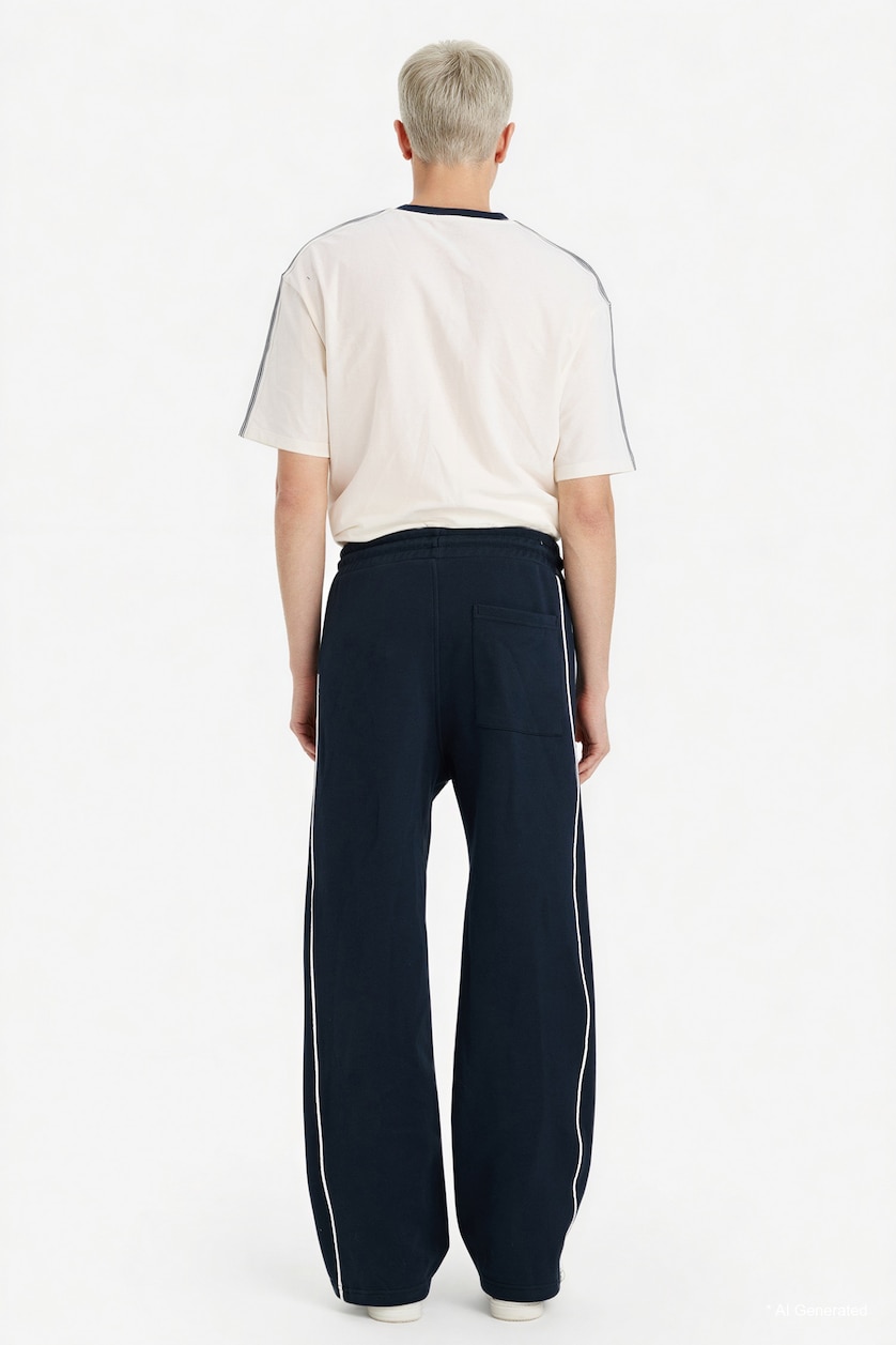 MAN NAVY Wide Leg Sweatpants