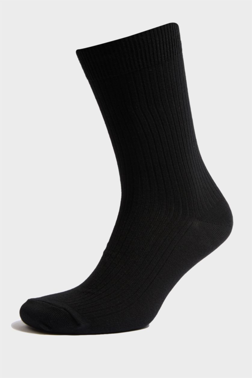 Erkek Siyah 3'lü Bambu Uzun Çorap