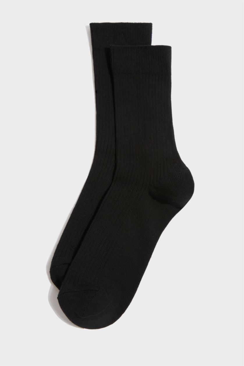 Erkek Siyah 3'lü Bambu Uzun Çorap