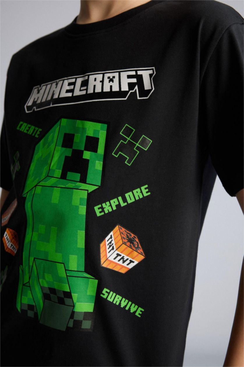 Erkek Çocuk - Genç Erkek Siyah Minecraft 2'Li Takım Erkek Çocuk