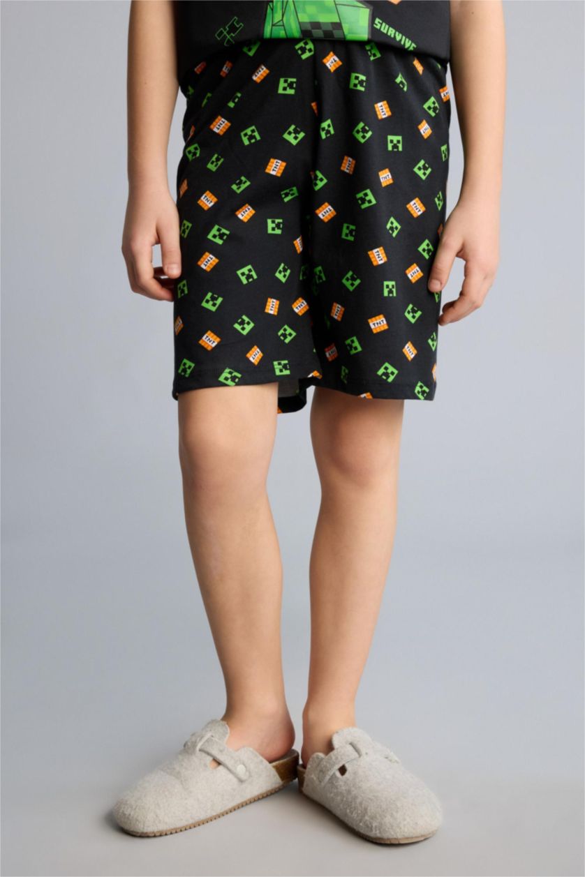 Erkek Çocuk - Genç Erkek Siyah Minecraft 2'Li Takım Erkek Çocuk