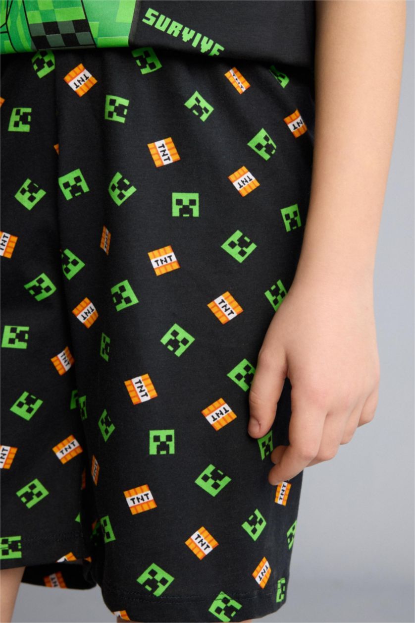 Erkek Çocuk - Genç Erkek Siyah Minecraft 2'Li Takım Erkek Çocuk