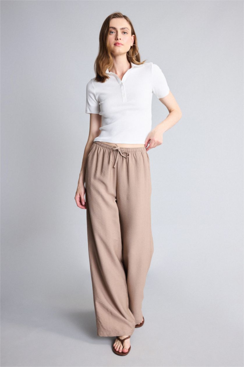 WOMAN Vison High Waist Wide Leg Trousers