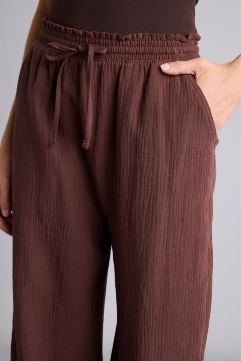 WOMAN Brown High Waist Wide Leg Trousers