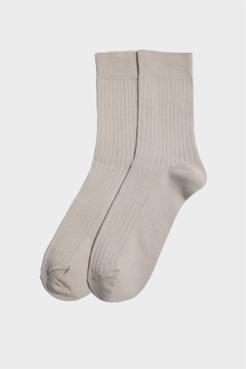 Erkek Açık Kahve Erkek 3'lü Pamuklu Uzun Çorap