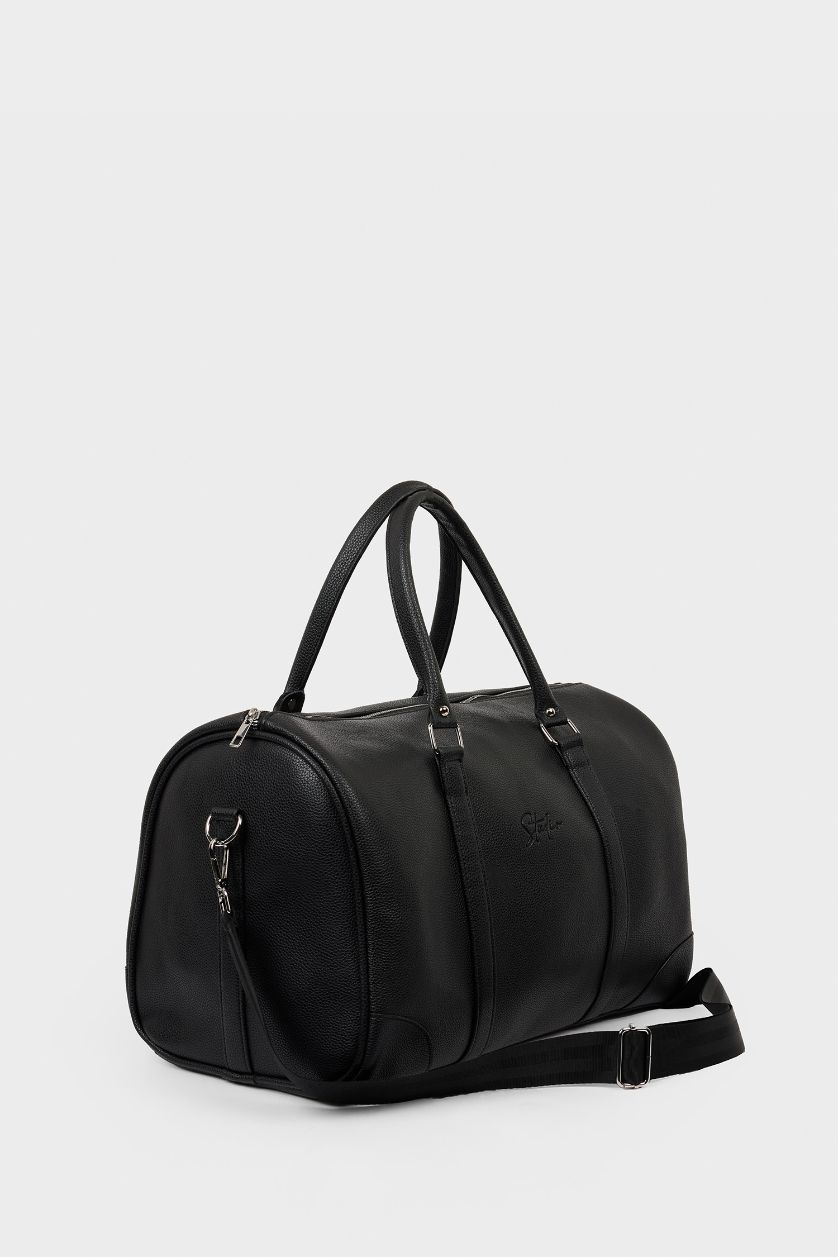 Erkek Siyah Erkek Suni Deri Spor Ve Seyahat Çantası