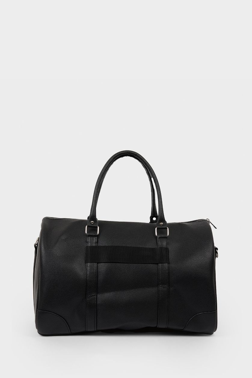 Erkek Siyah Erkek Suni Deri Spor Ve Seyahat Çantası