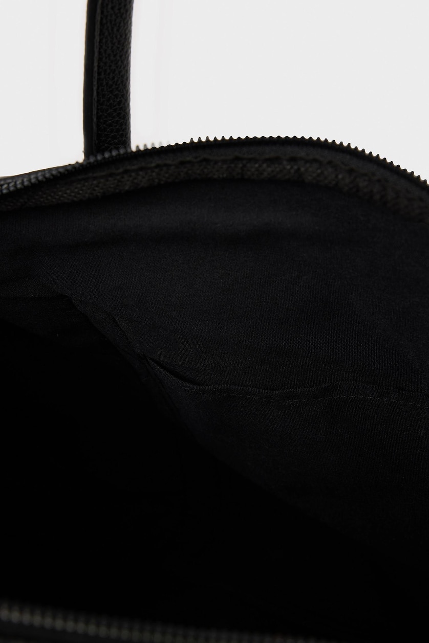 Men Black Faux Leather Sports And Travel Bag