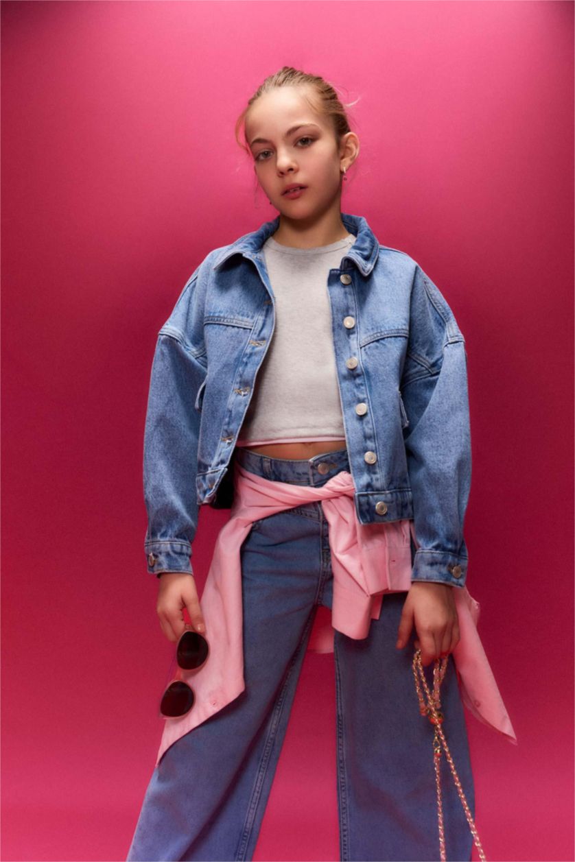 GIRLS & TEENS Blue جاكيت جينز بناتي