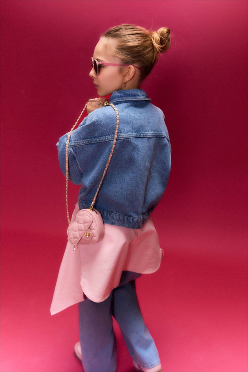 Kız Çocuk - Genç Kız Mavi Jean Ceket Kız Çocuk