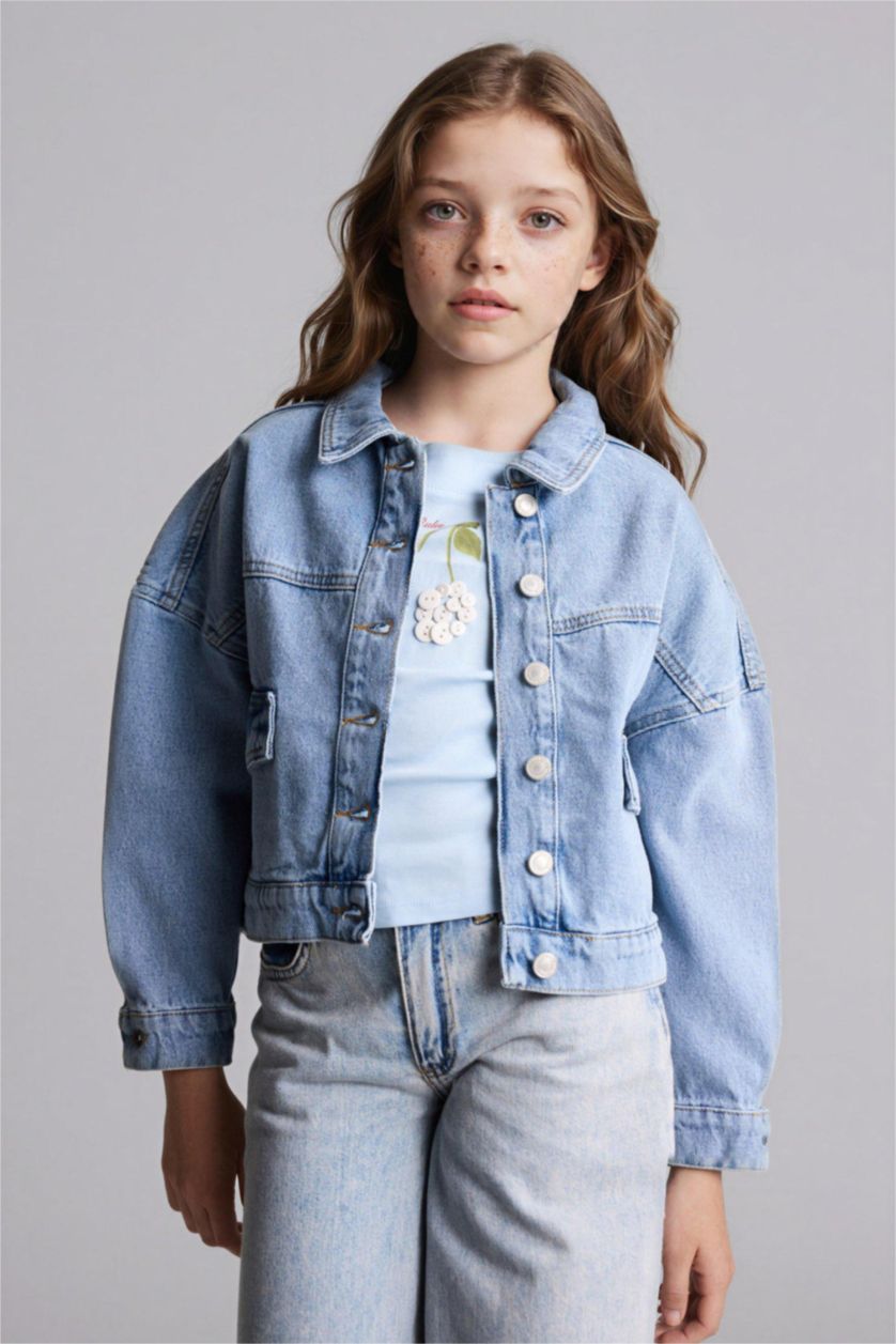 GIRLS & TEENS Blue جاكيت جينز بناتي