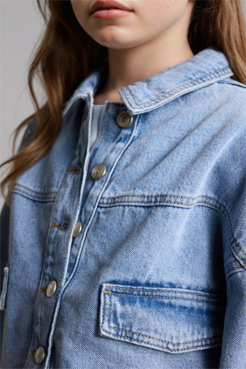 GIRLS & TEENS Blue جاكيت جينز بناتي