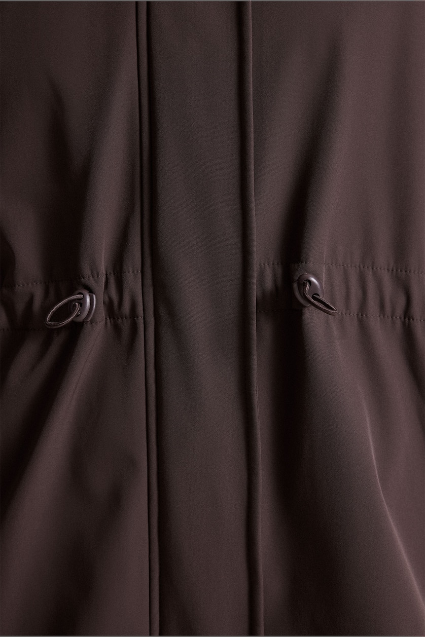 WOMAN Brown Regular Fit Lined Hooded Softshell Parka
