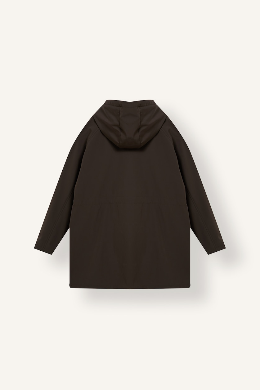 WOMAN Brown Regular Fit Lined Hooded Softshell Parka