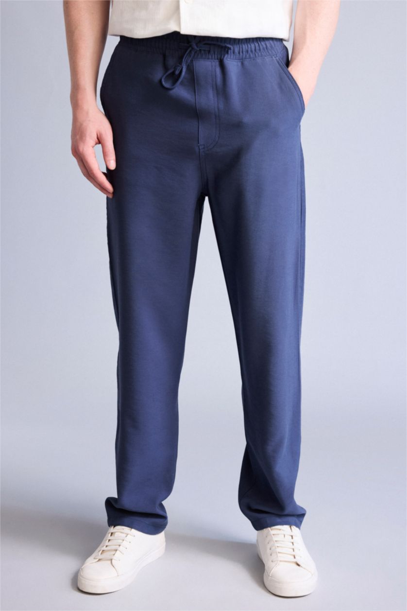 Erkek Lacivert Baggy Fıt Pantolon