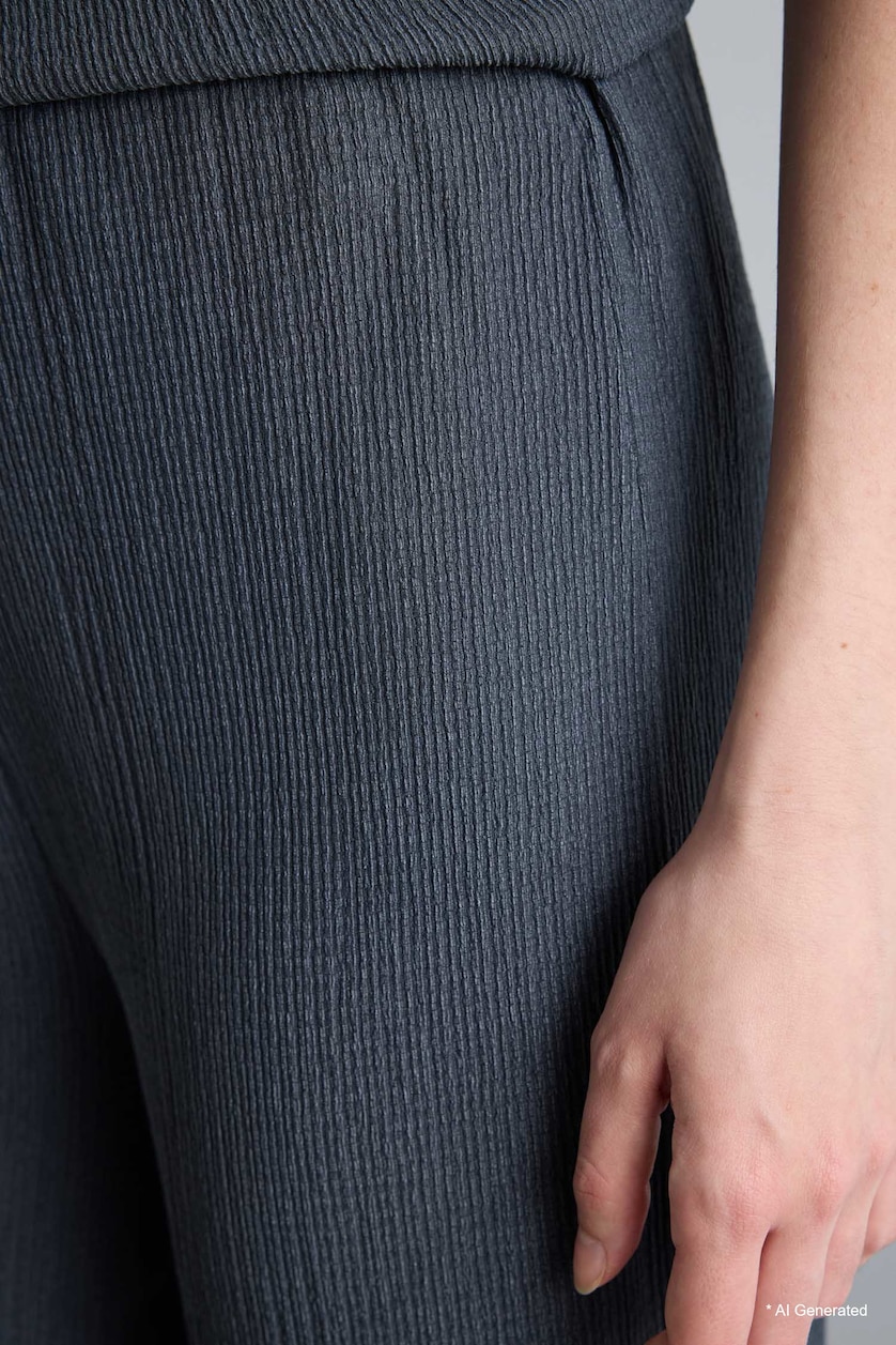 WOMAN Anthracite Melange Straight Fit Regular Hem Trousers