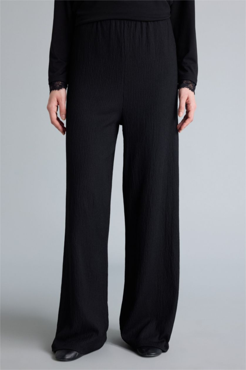 WOMAN Black Straight Fit Regular Hem Trousers