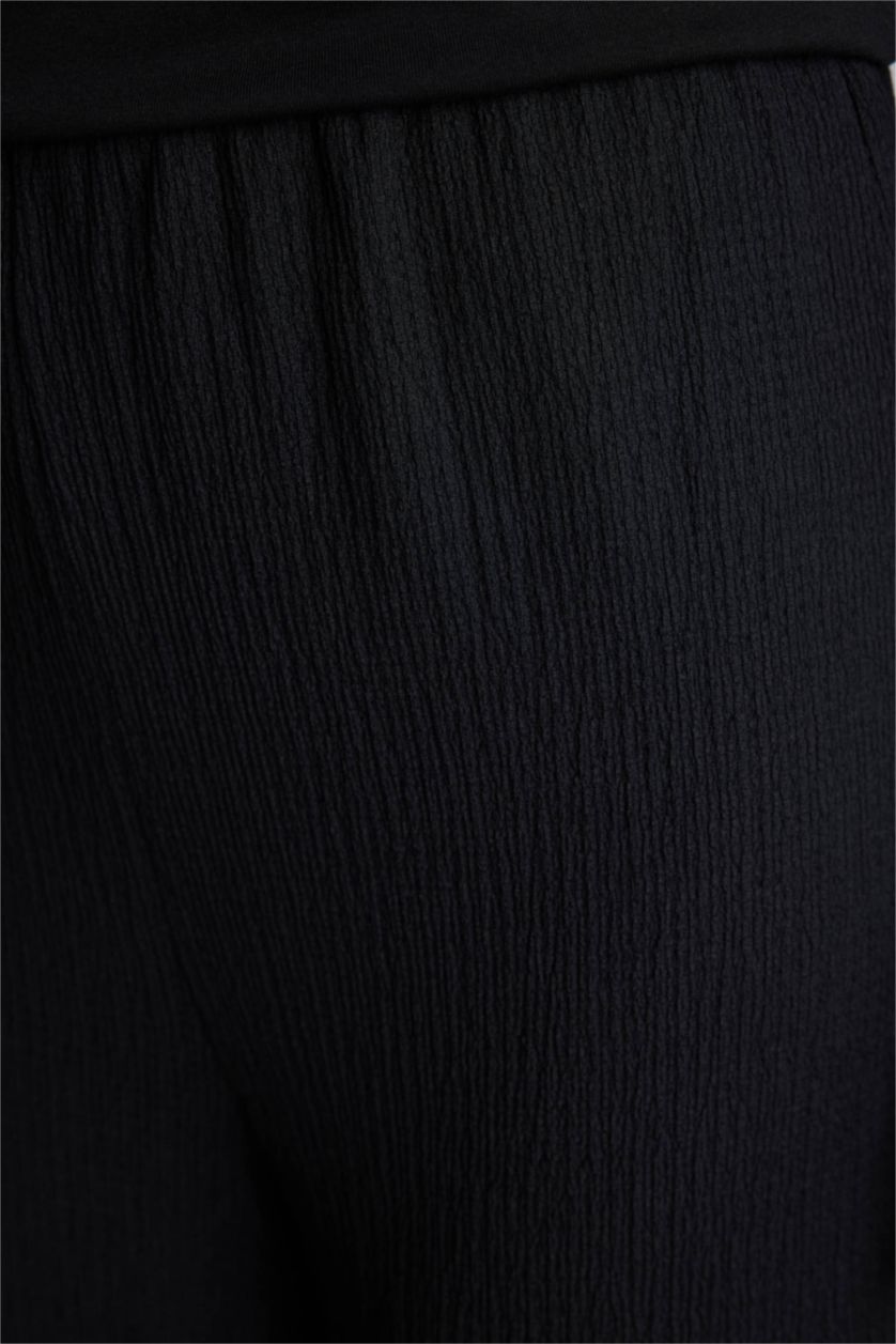 WOMAN Black Straight Fit Regular Hem Trousers