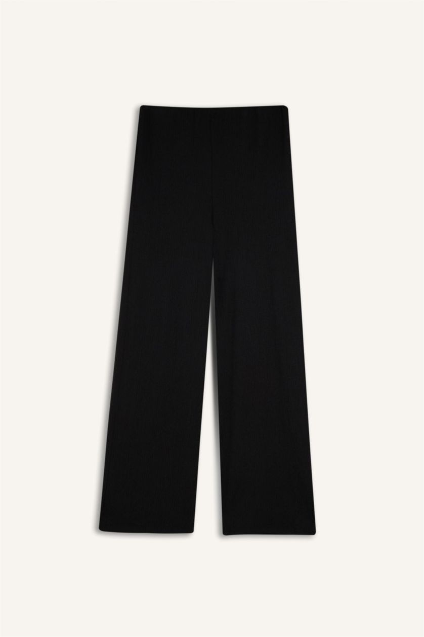WOMAN Black Straight Fit Regular Hem Trousers