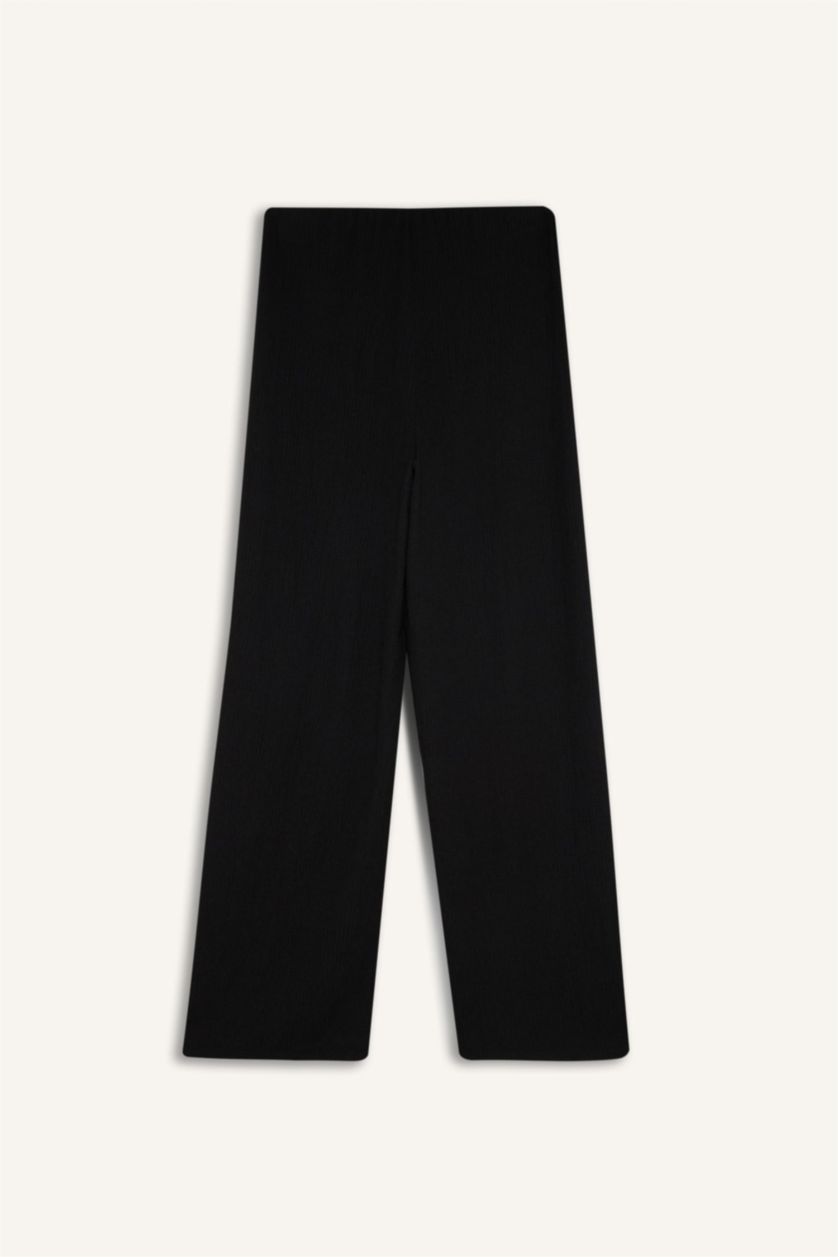 WOMAN Black Straight Fit Regular Hem Trousers