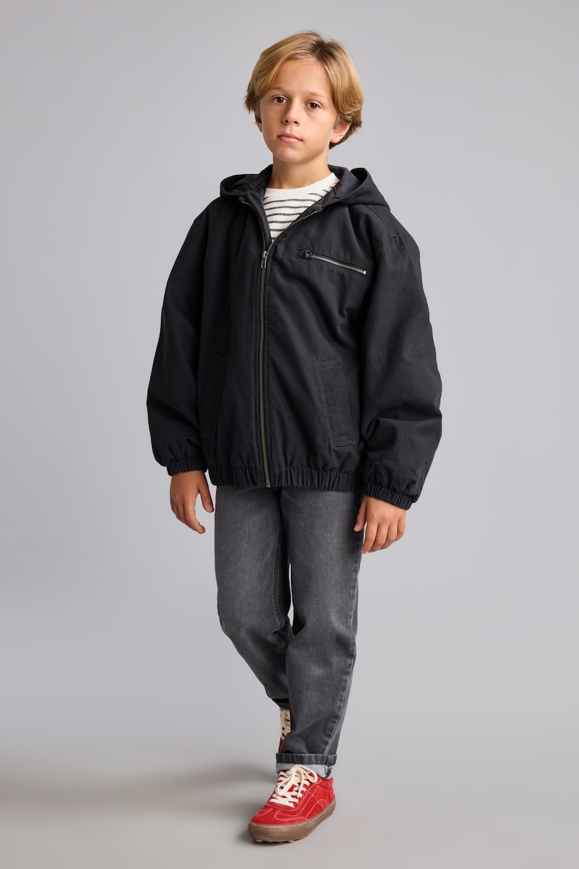 Young Boys - Teen Boys Black Boy Hooded Puffer Jacket