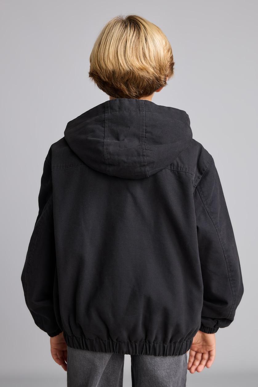 Young Boys - Teen Boys Black Boy Hooded Puffer Jacket