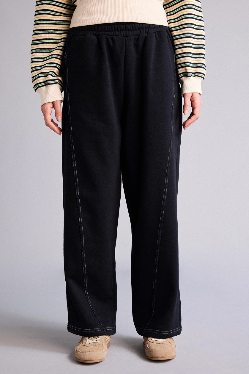 Kadın Lacivert Barrel Fıt Eşofman Altı