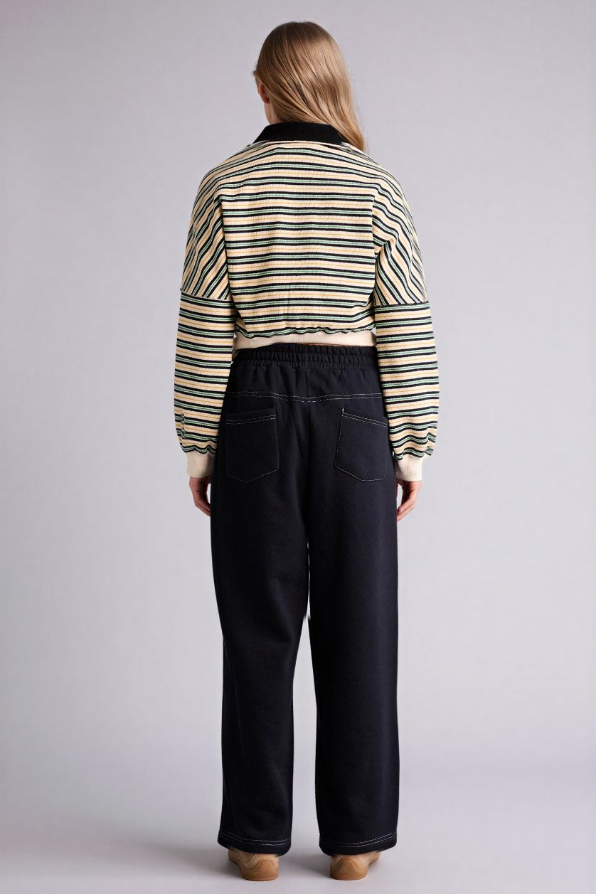 Kadın Lacivert Barrel Fıt Eşofman Altı