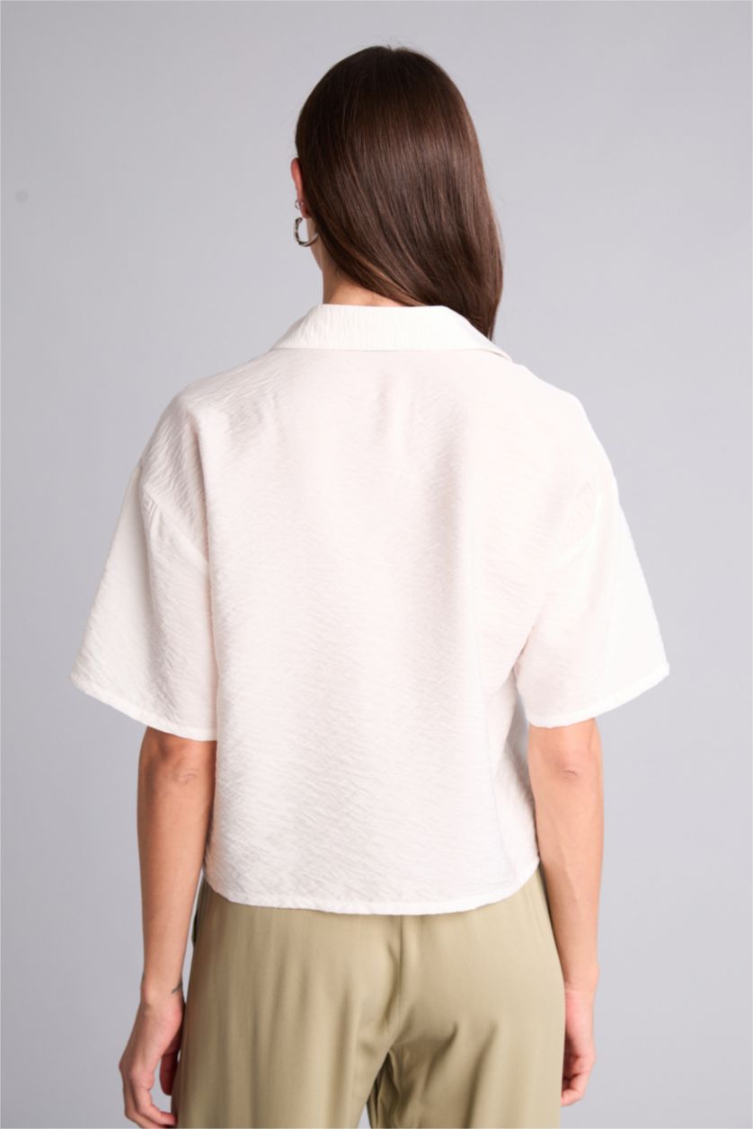 Женщины Бежевый Regular Fit Short Sleeve Shirt