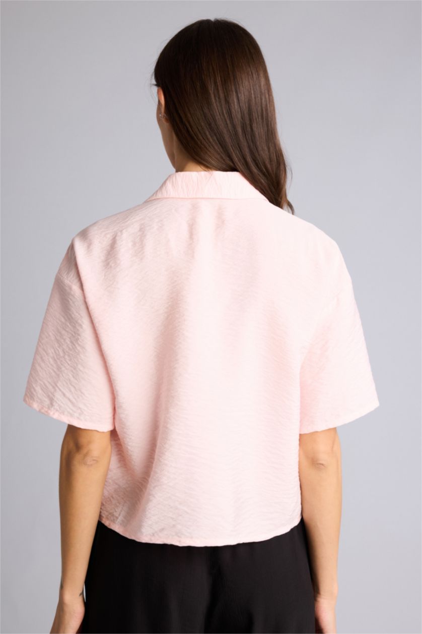 Женщины Светло-розовый Regular Fit Short Sleeve Shirt