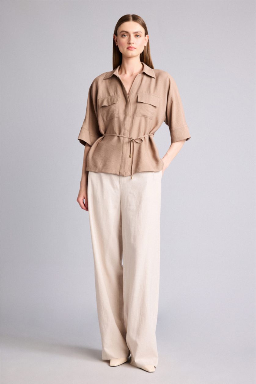 Женщины Визон Рубашка Oversize