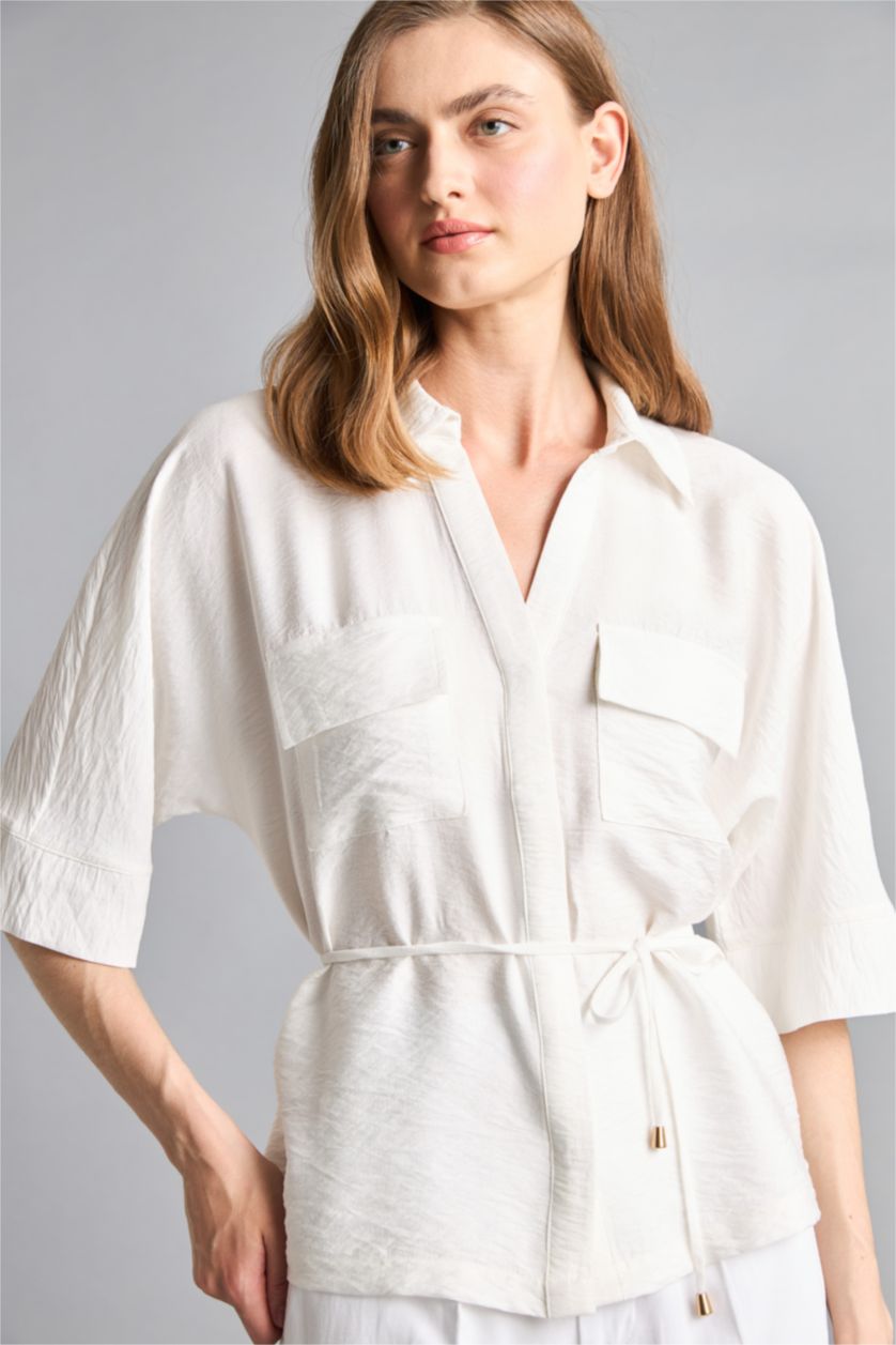 Женщины Белый Рубашка Oversize