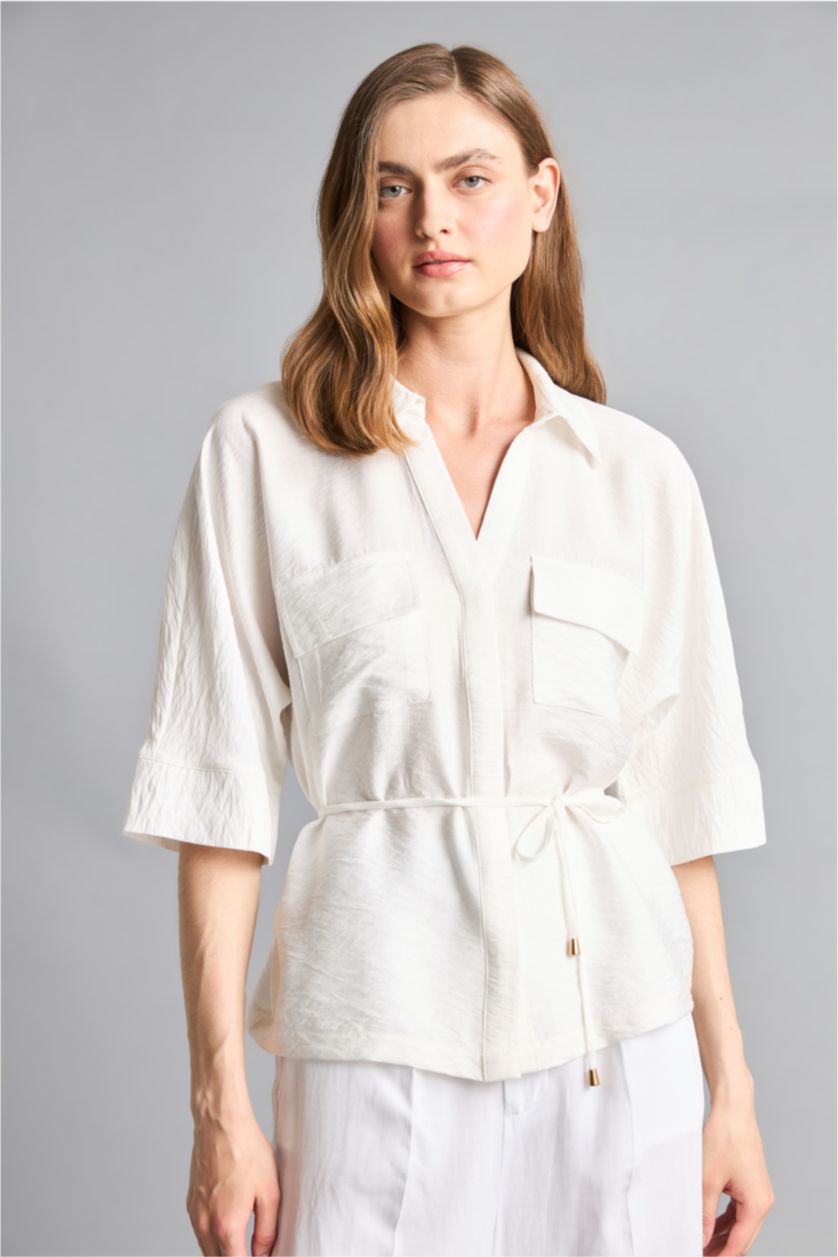 Женщины Белый Рубашка Oversize