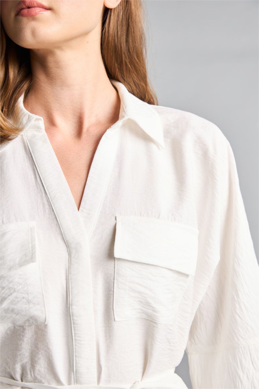 Женщины Белый Рубашка Oversize