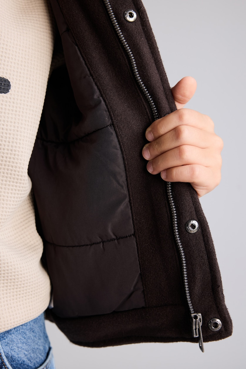 Young Boys - Teen Boys Brown Boy Polo Collar Taffeta Puffer Jacket