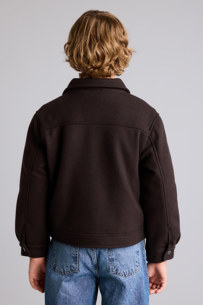 Young Boys - Teen Boys Brown Boy Polo Collar Taffeta Puffer Jacket