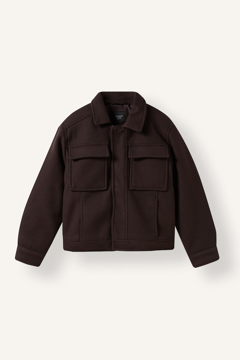 Young Boys - Teen Boys Brown Boy Polo Collar Taffeta Puffer Jacket