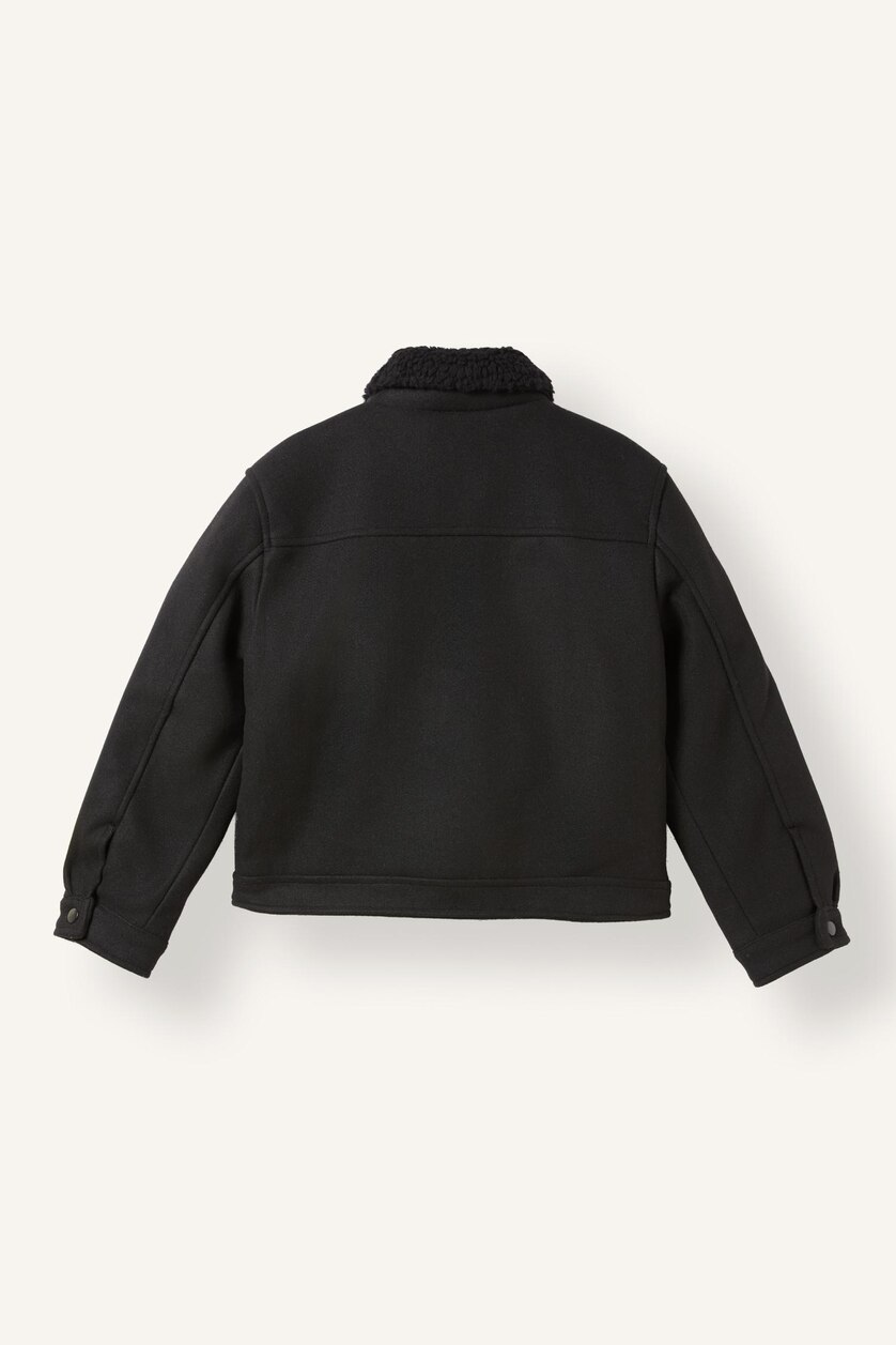 Young Boys - Teen Boys Black Boy Polo Collar Taffeta Puffer Jacket