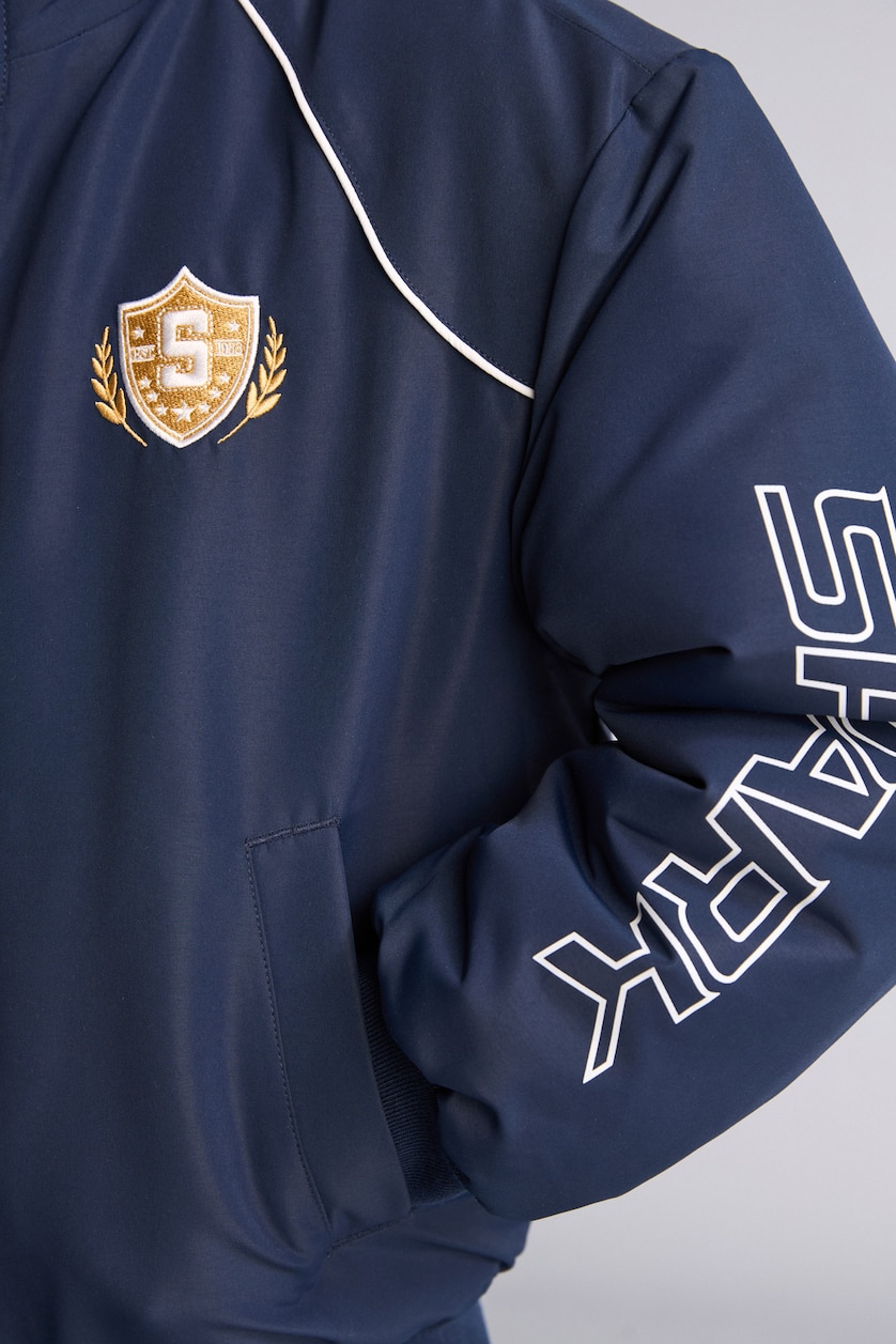 BOYS & TEENS NAVY Boy Windproof High Neck Printed Bomber Jacket