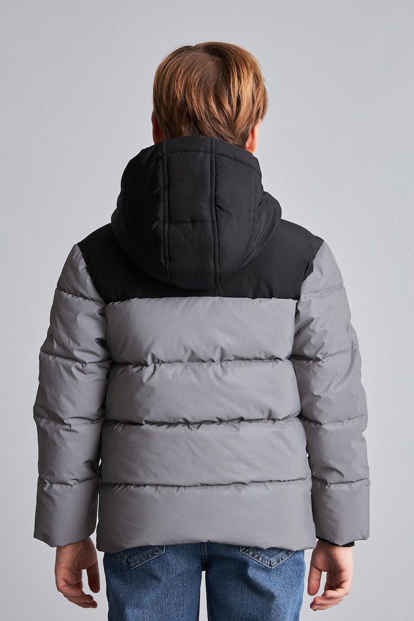 Young Boys - Teen Boys REFLECTOR GREY Boy Hooded Taffeta Puffer Jacket
