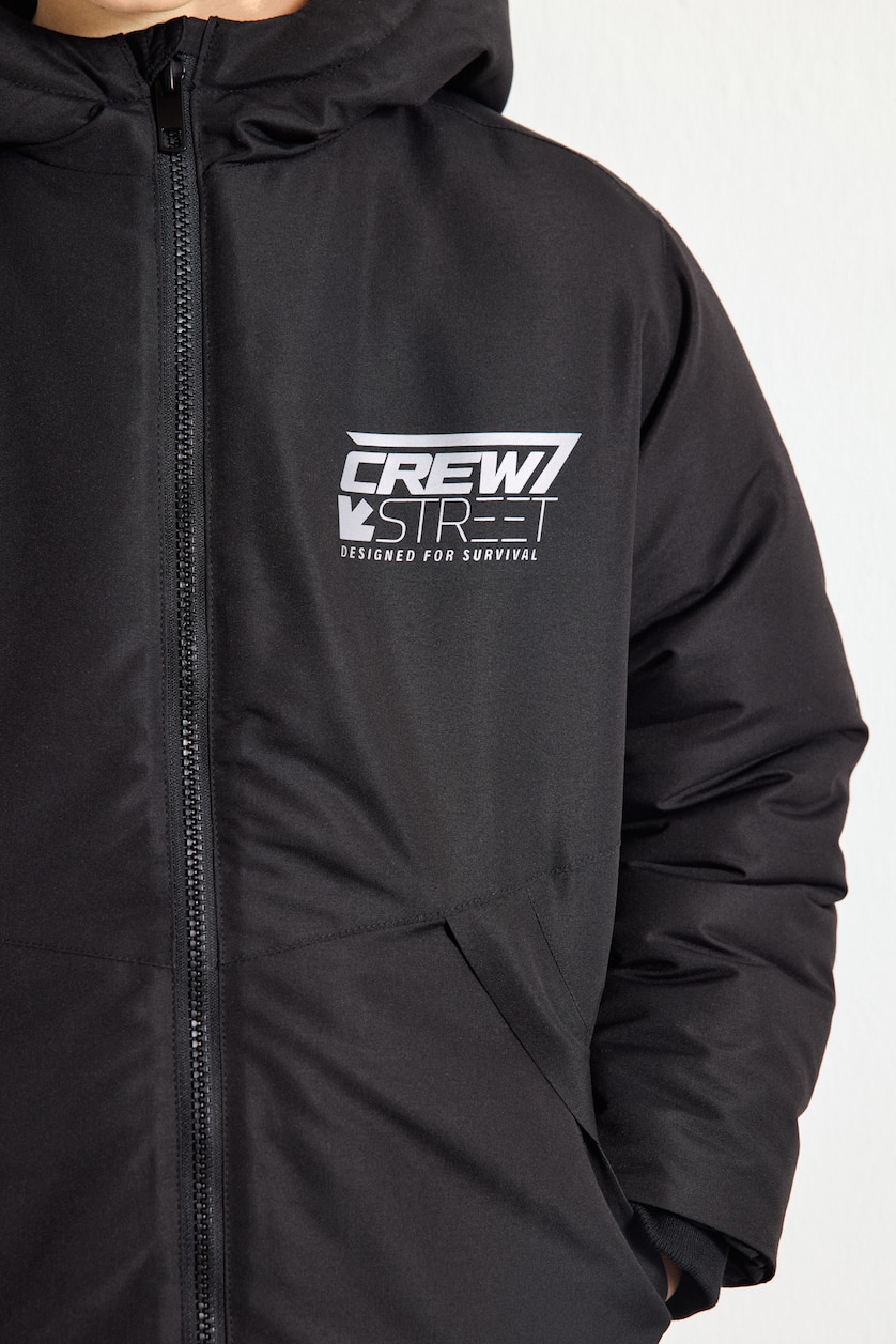 Young Boys - Teen Boys Black Boy Waterproof Windproof Hooded Puffer Jacket