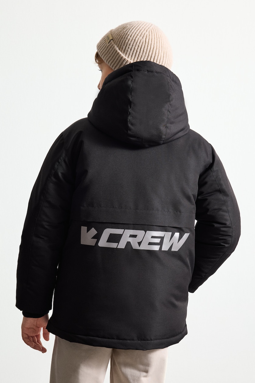 Young Boys - Teen Boys Black Boy Waterproof Windproof Hooded Puffer Jacket