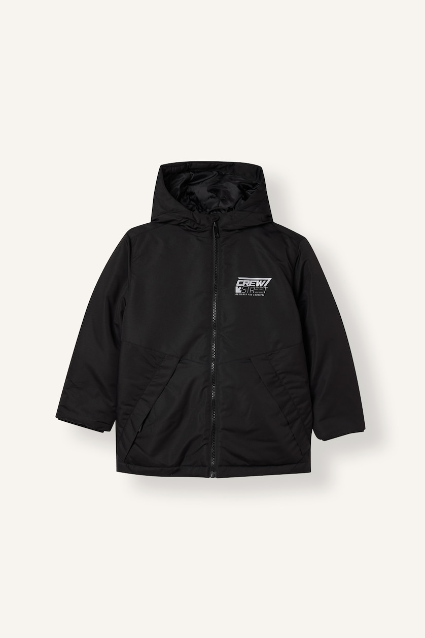 Young Boys - Teen Boys Black Boy Waterproof Windproof Hooded Puffer Jacket