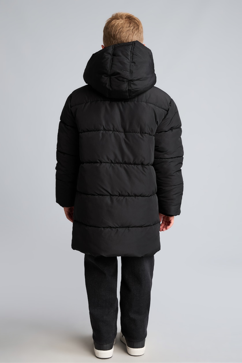Young Boys - Teen Boys Black Boy Hooded Taffeta Coat