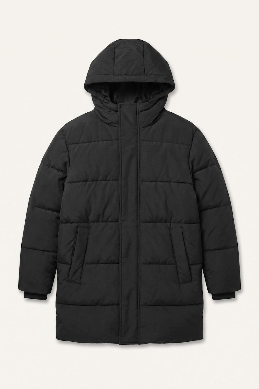Young Boys - Teen Boys Black Boy Hooded Taffeta Coat