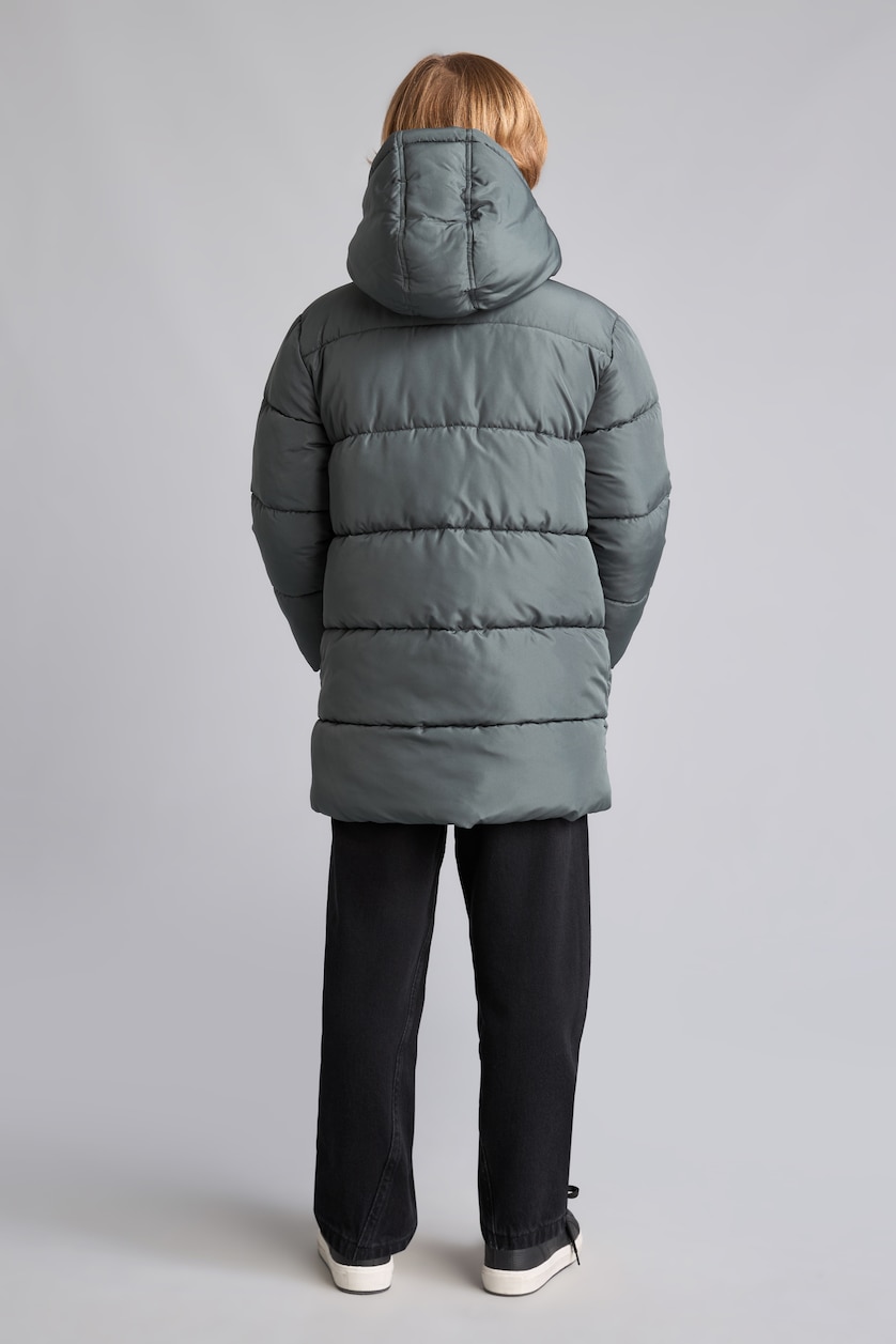 Young Boys - Teen Boys Dark Petrol Boy Hooded Taffeta Coat