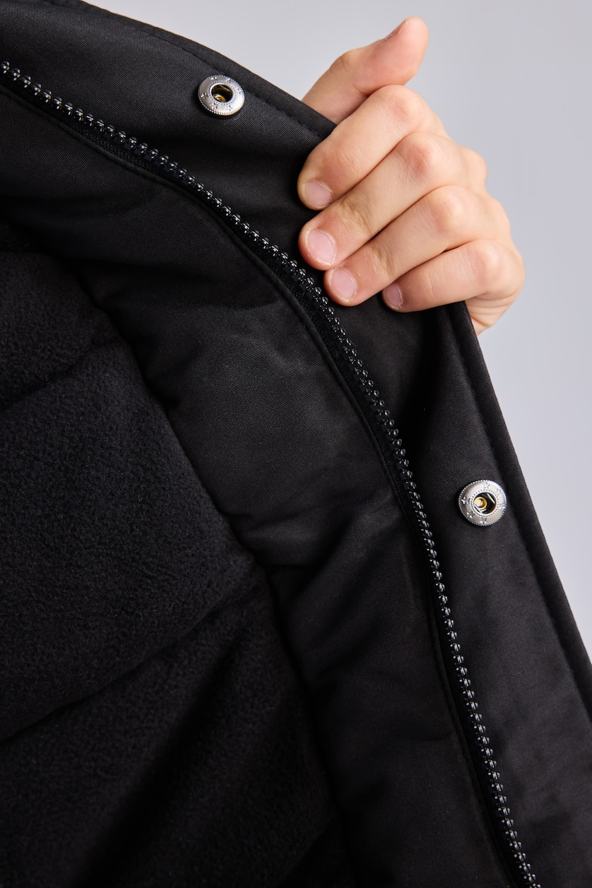 Young Boys - Teen Boys Black Boy Hooded Plush Coat